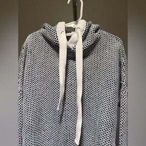 Rachel Zoe Navy and White Knit Hoodie Sweater